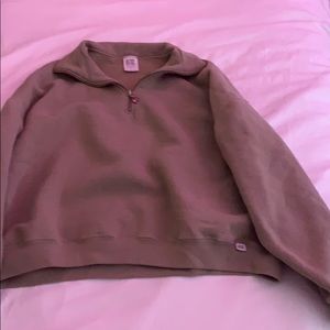 brown sweatshirt